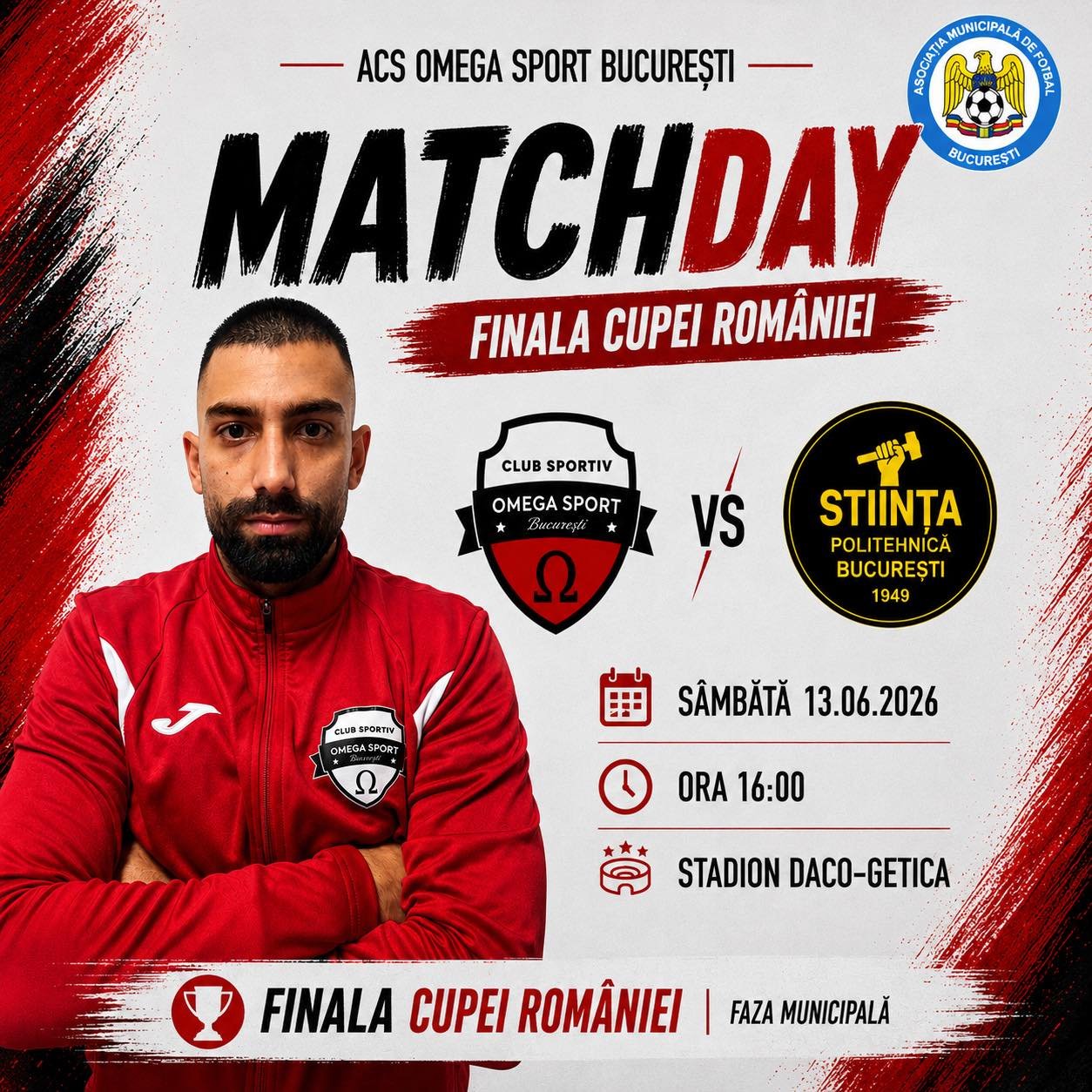 Grafica de matchday pentru finala Cupei României, faza municipală